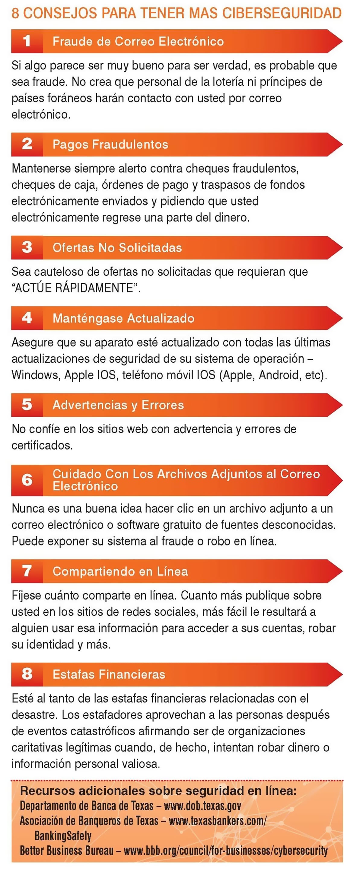 8 Tips to be more cybersecure - Spanish